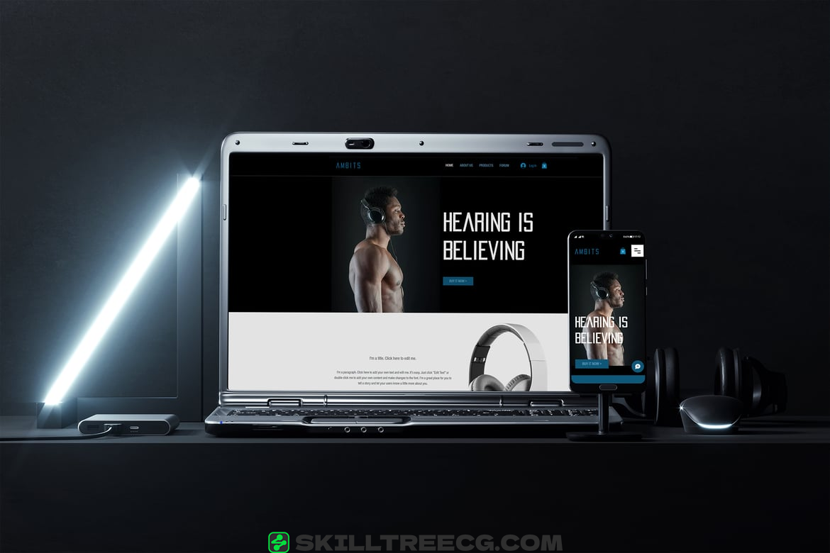 Devices Screens Black Scene Mockup（307123）-技能树
